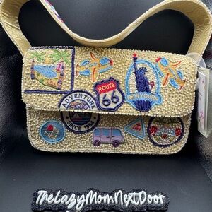 Viral Beaded Embroidered Adventure Patch India purse